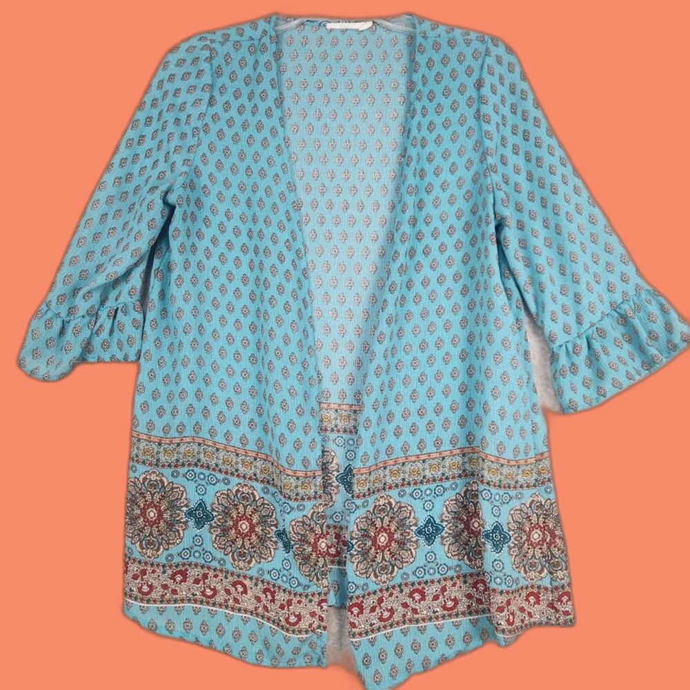 Live To Be Spoiled Women's Boho Retro Print Duster Size Medium